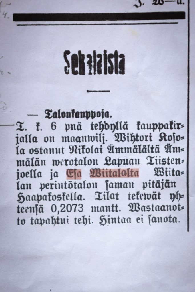 Esa Viitala ja Vihtori Kosola talokauppa